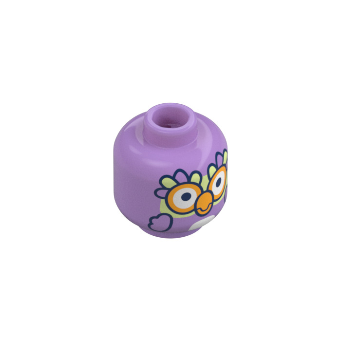 mocigoma♡ LEGO Medium Lavender Minifigure Head with Chattermax Owl Toy