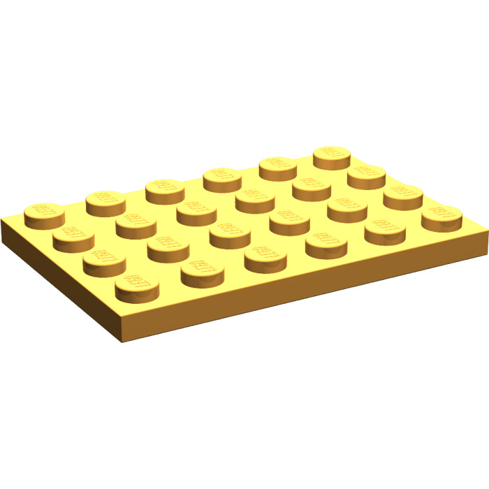LEGO PIASTRA 6x 4x6 scanalata in scuro-beige 3032. 