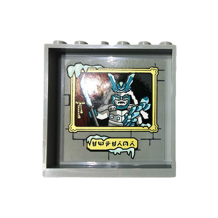 LEGO Medium Stone Gray Panel 1 x 6 x 5 with Ice Emperor, Runes, Brick ...