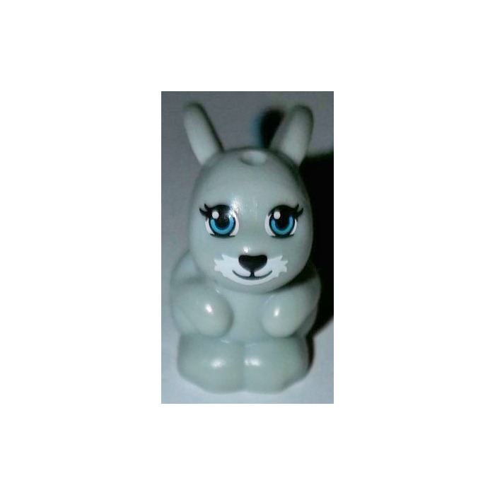 LEGO Medium Stone Gray Rabbit (Sitting) with Medium Azure Eyes and ...
