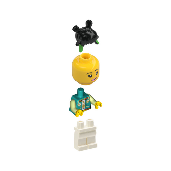 mei . LEGO Mei with Dark Turquoise Jacket (Lopsided Grin / Sneer