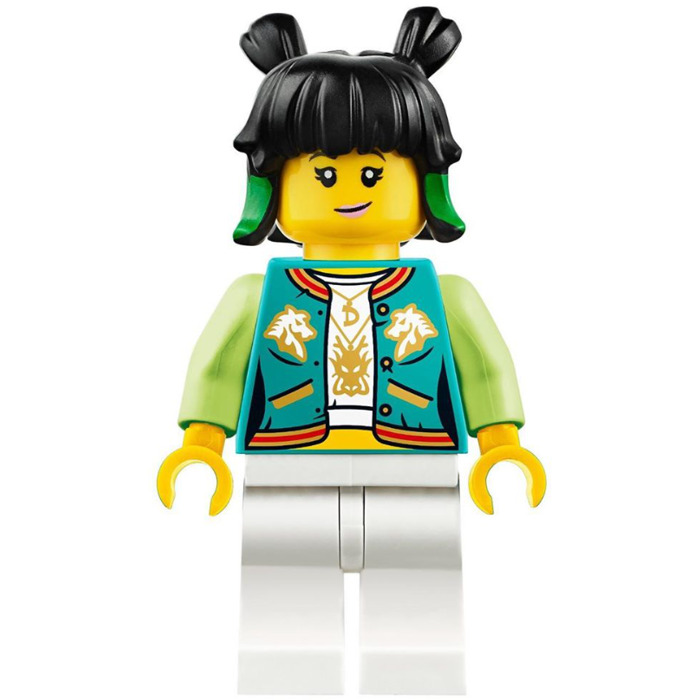 LEGO Mei with Dark Turquoise Jacket (Lopsided Grin / Sneer