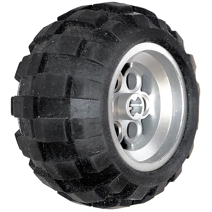 LEGO Silver Wheel 49.6 x 28 VR with Type III Axlehole with Tyre x R Balloon | Brick Owl - LEGO Marketplace