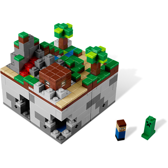 LEGO MINECRAFT SET 21102 MICRO WORLD COMPLETE BOX INST MICRO MINIFIGS 480 PCS 