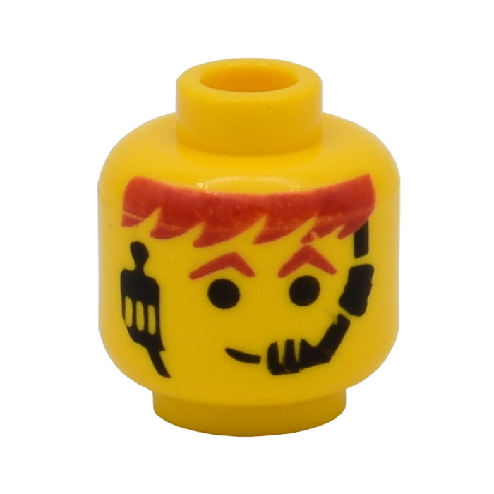bright orange Head Hollow Stud NEUF NEW 2 x LEGO 3626 Minifigure Tête 