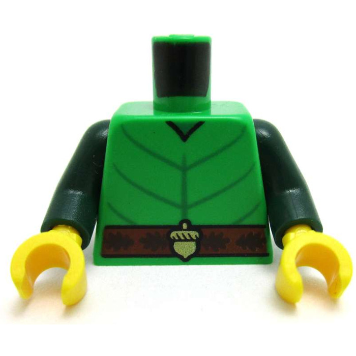 LEGO Minifig Torso with Leaf Costume and Acorn Buckle (973) | Brick Owl ...