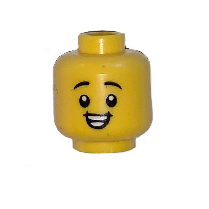 LEGO Minifigure Head Boy Smiling Recessed Solid Stud 3626