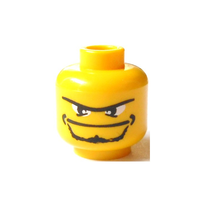 LEGO Minifigure Head with Goatee and Unibrow and White Eyes (Safety