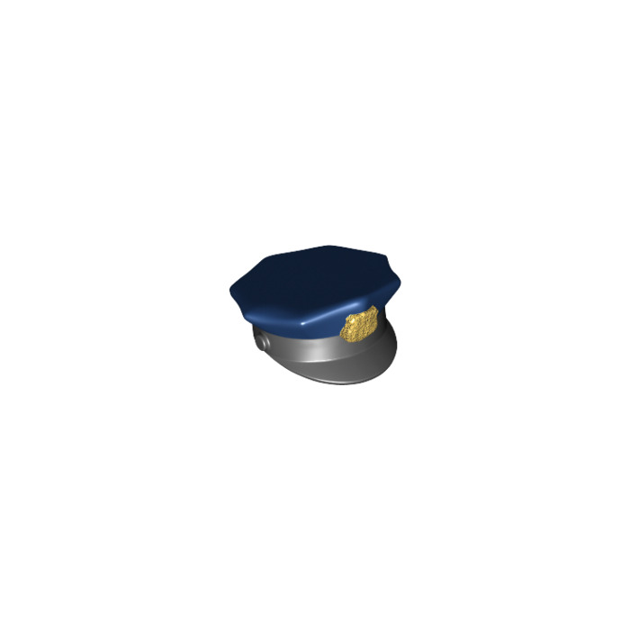 Lego 11259pb01 Police Hat with Dark Blue Top and raised Gold Badge 