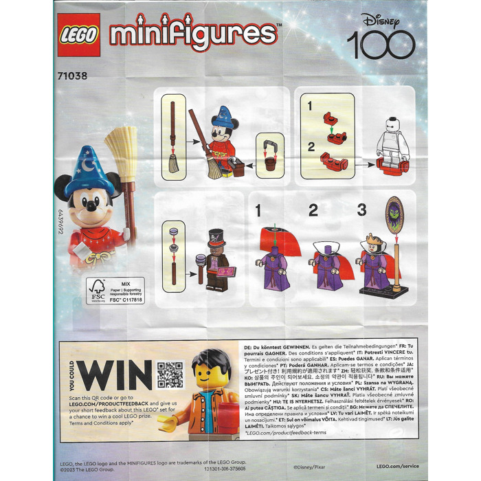 LEGO 71038 Disney 100 Minifigures - Complete Series LEGO Disney 100, 18  Characte