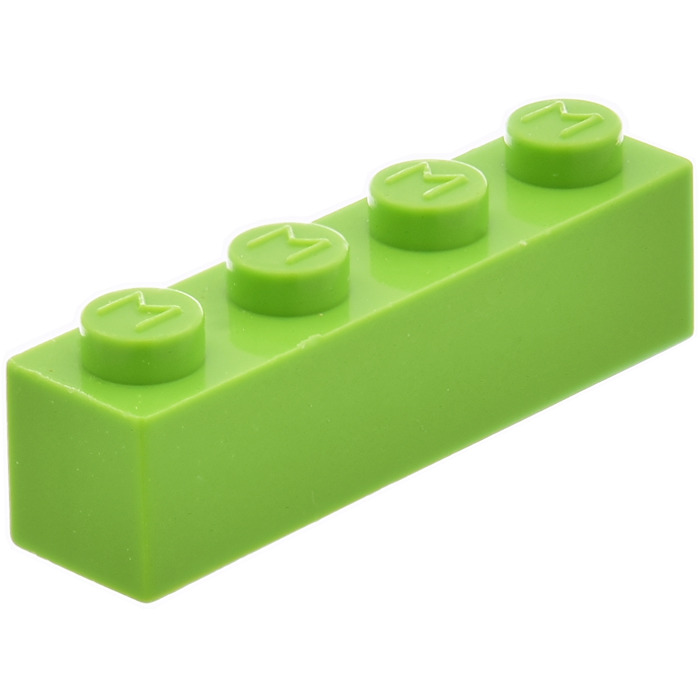 LEGO Modulex Pastel Green Modulex Brick 1 x 4 with M on Studs