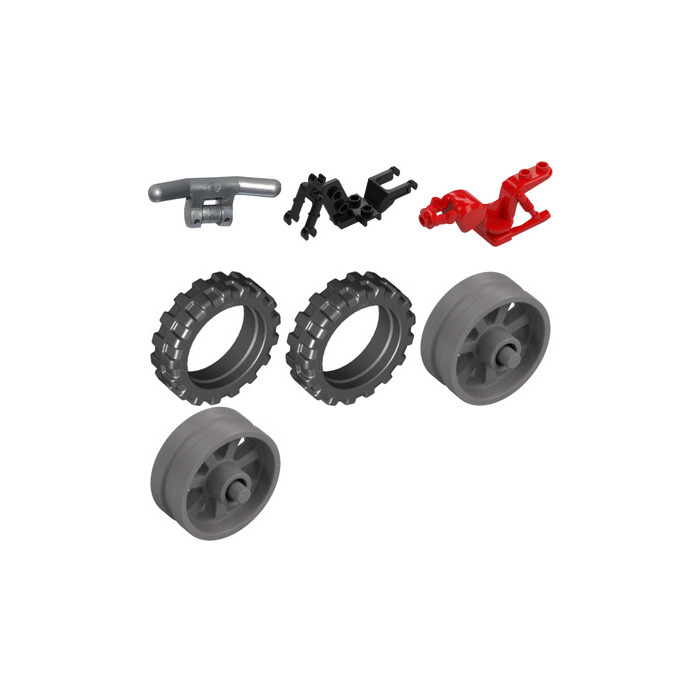 LEGO Motorcycle Cruiser with Flat Silver Wheels and Handlebars | Brick Owl
