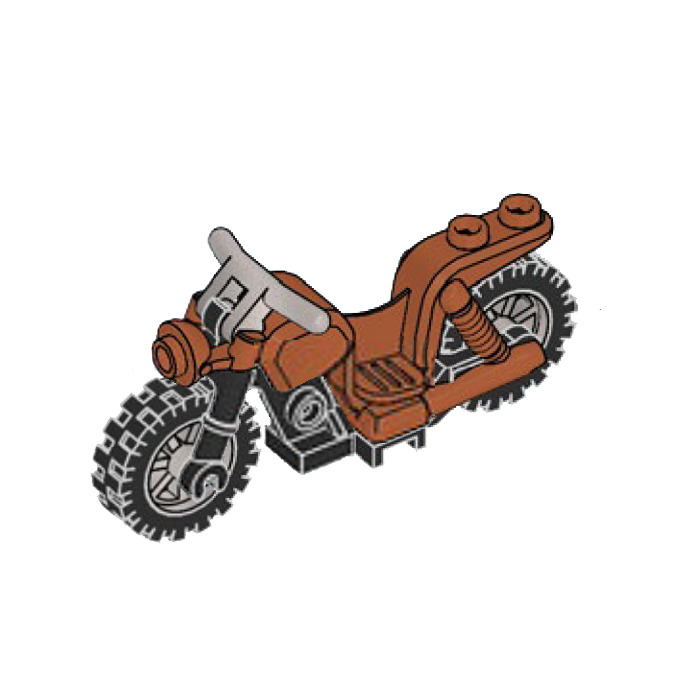 LEGO Motorcycle Cruiser with Medium Stone Gray Wheels and Handlebars ...