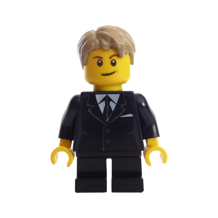 figure lot town city lawyer black suit vest Lego Glasses Businessman Minifig 