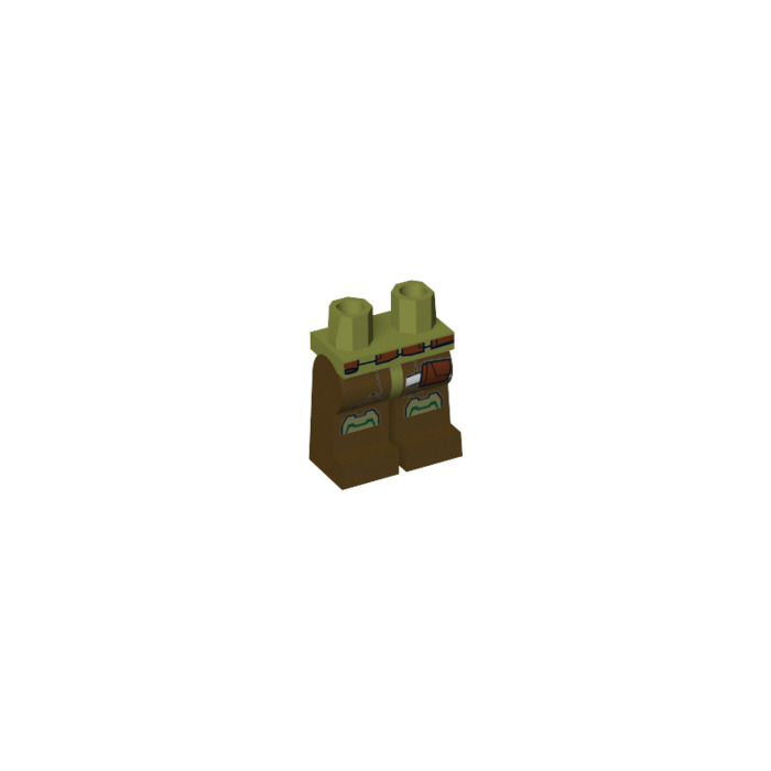 LEGO Olive Green Minifigure Legs with Belt, Side Pouch, and Knee Pads ...