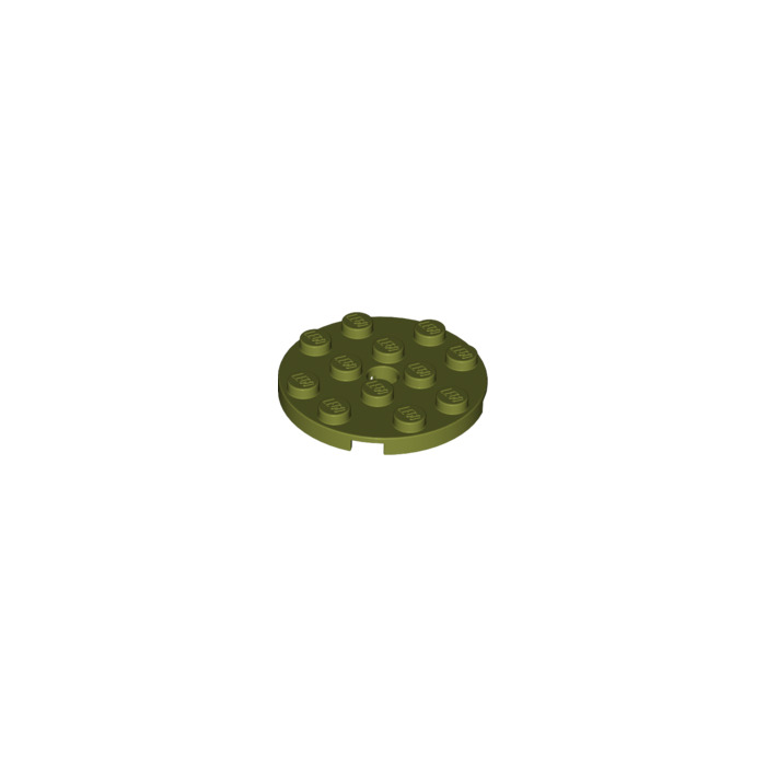 LEGO PART 60474 OLIVE GREEN ROUND 4 X 4 X PLATE OLIVE GREEN X 2 PCS