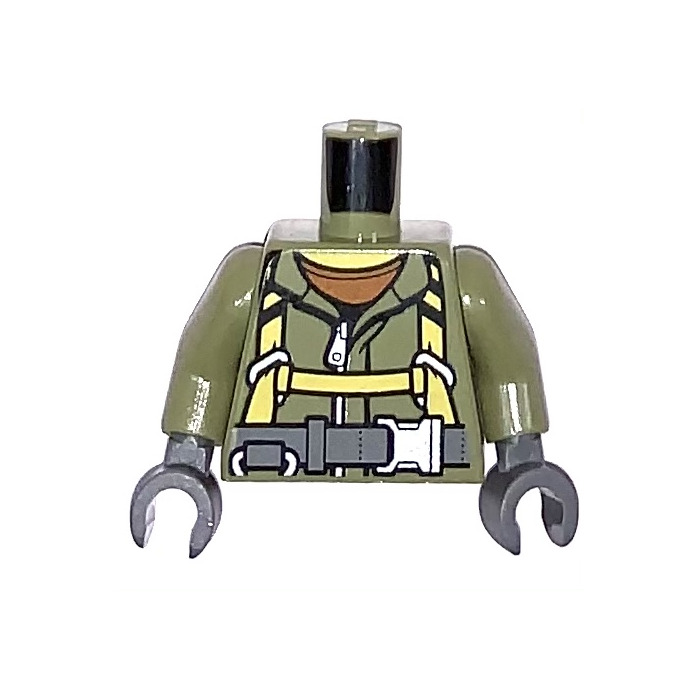 LEGO Breathing and Tank, LEGO Green Marketplace Hat, Hose Hard Rescue Worker Owl with (76382) Olive Air Brick Torso - | Minifig