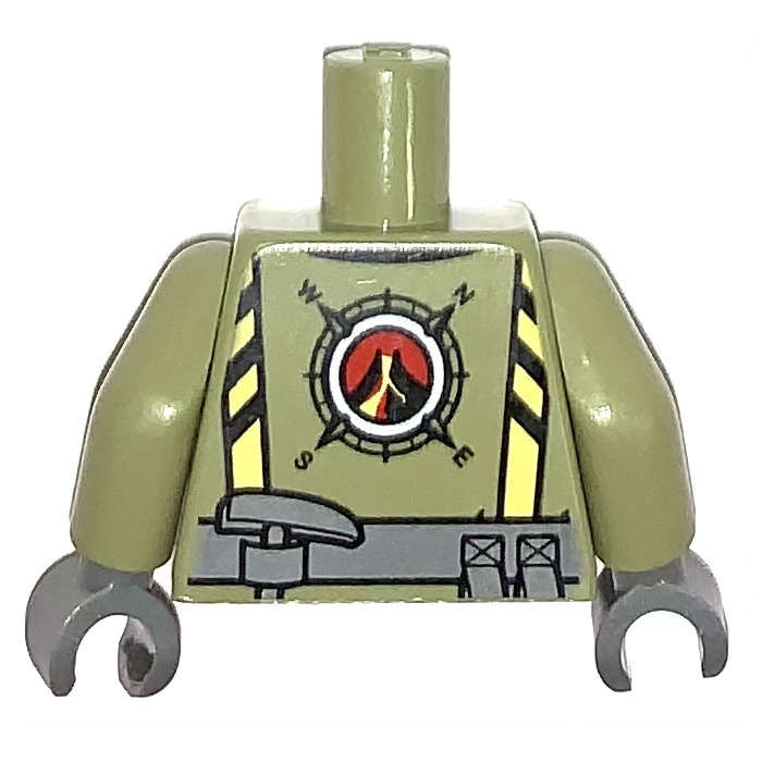 LEGO Olive Hose Torso Hat, Green LEGO - Air Hard Brick with and | Tank, (76382) Minifig Marketplace Rescue Owl Worker Breathing