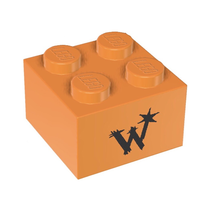 LEGO Orange Brick 2 x 2 with ‘W*’ Sticker (3003) | Brick Owl - LEGO ...