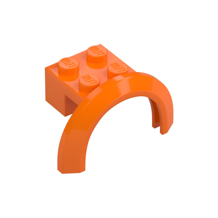 LEGO Orange Mudguard Brick 2.5 x 4 x 1.7 with Wheel Arch (50745 ...