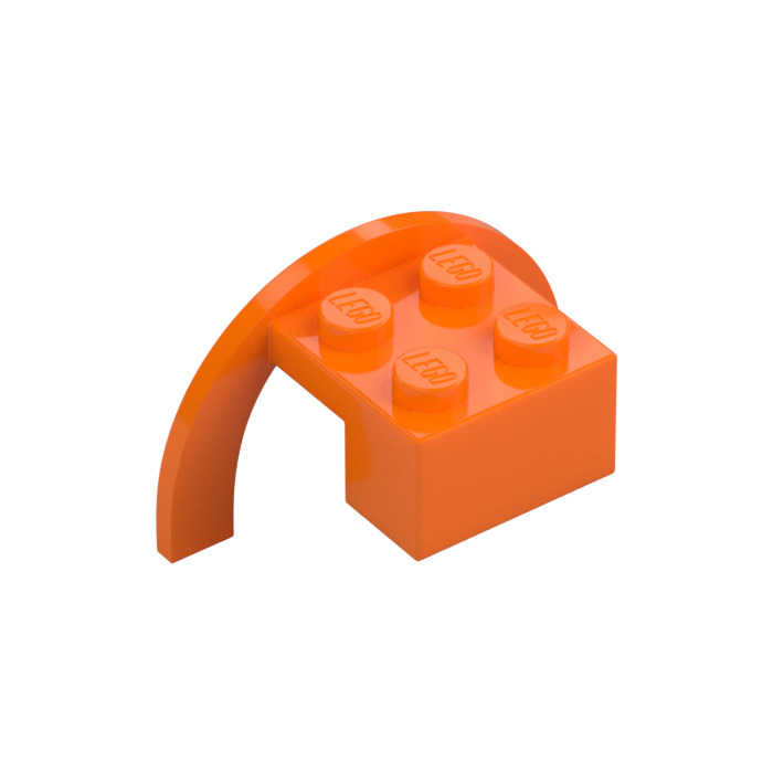 LEGO Orange Mudguard Brick 2.5 x 4 x 1.7 with Wheel Arch (50745 ...