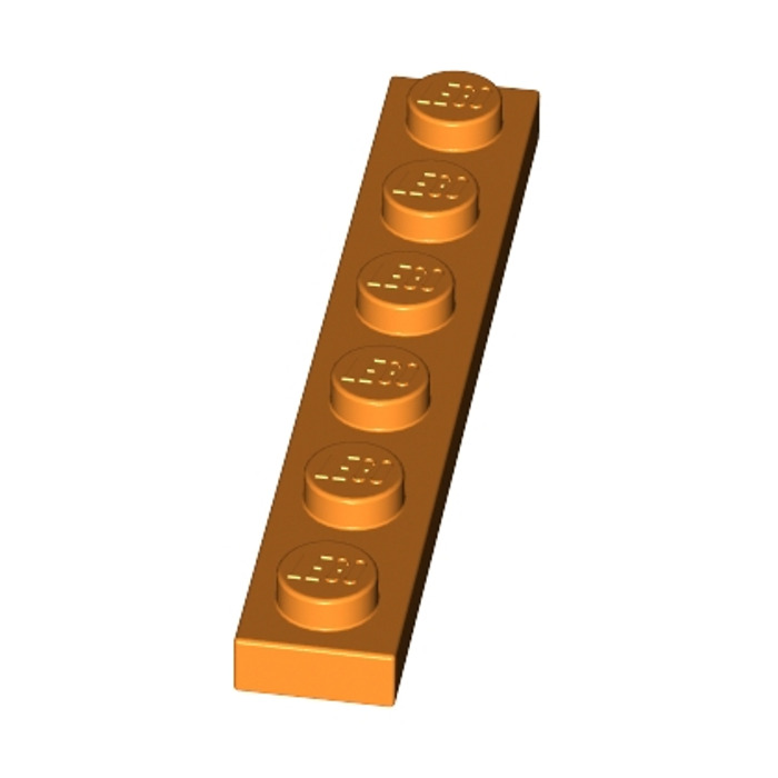 Lego 100 New Bright Orange Clair Plaques 1 x 6 Dot Stud PIECES 