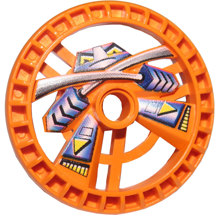 LEGO Orange Technic Disk 5 x 5 with Ninja (32349 / 84022