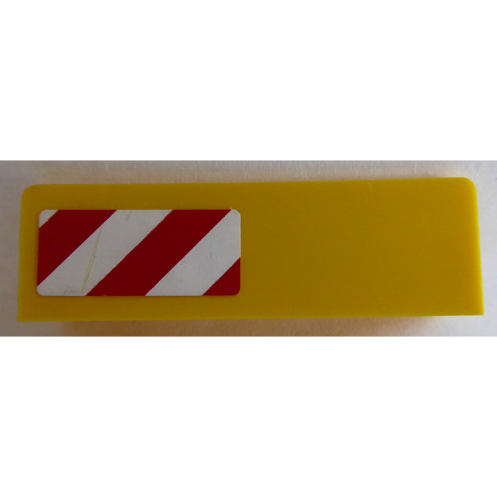 LEGO Panel 1 x 4 with Rounded Corners with red and white danger stripes ...