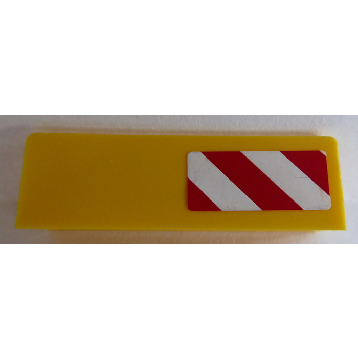 LEGO Panel 1 x 4 with Rounded Corners with red and white danger stripes ...