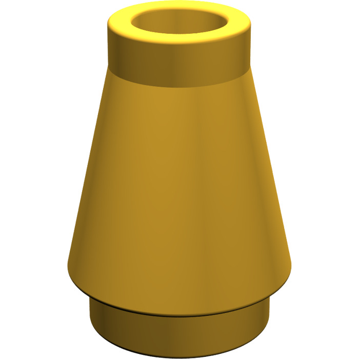 NEUF Or doré / Pearl Gold 50x Brique Cone 1x1 top groove Lego 4589 b
