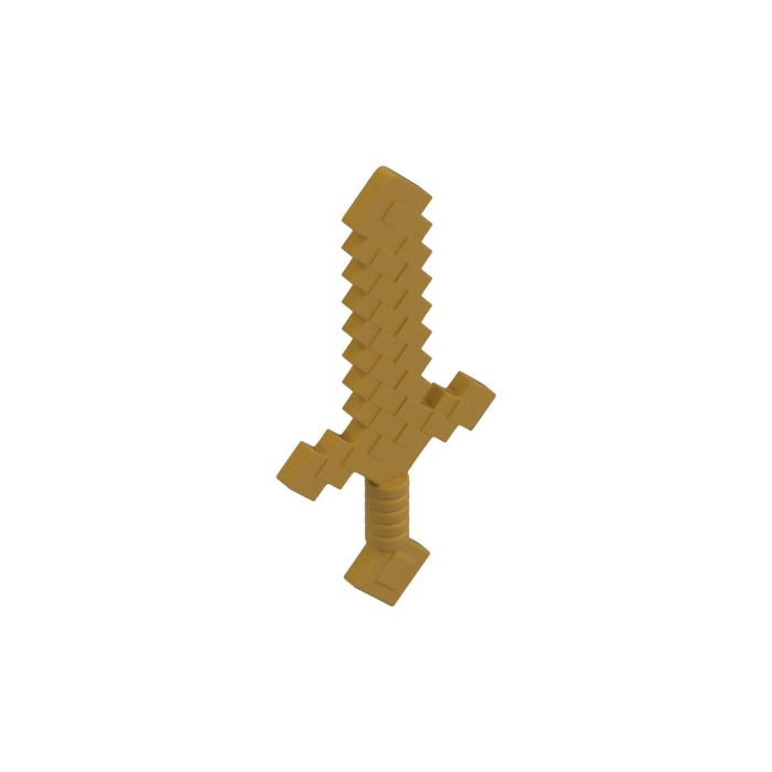 LEGO Pearl Gold Pixelated Minecraft Sword (18787) | Brick