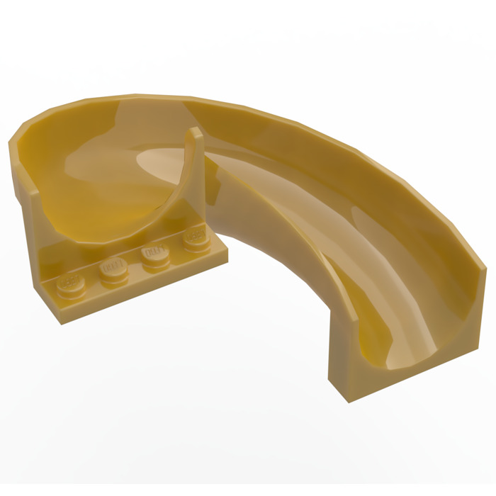 mi☺︎ LEGO Pearl Gold Slide 7 x 12 Curved 180 (11267) | Brick Owl