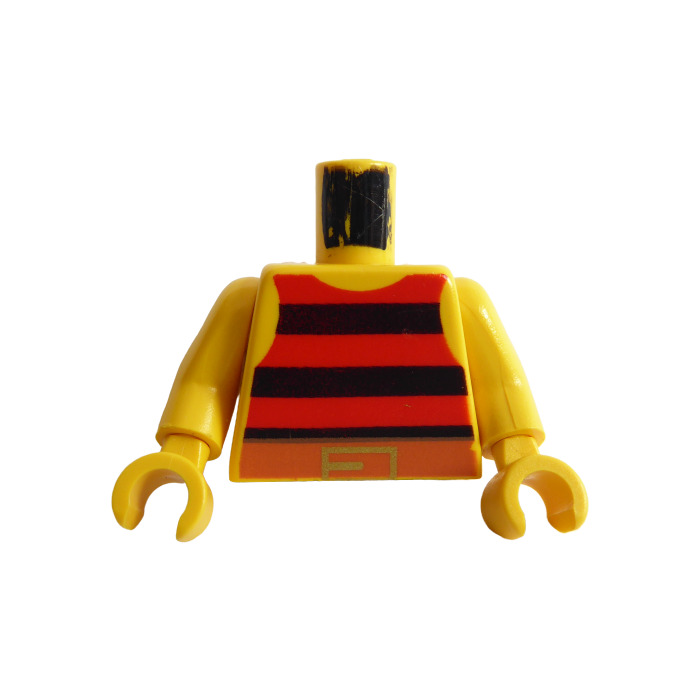 LEGO Yellow Pirate Minifigure Torso Body Part with Red Stripes 