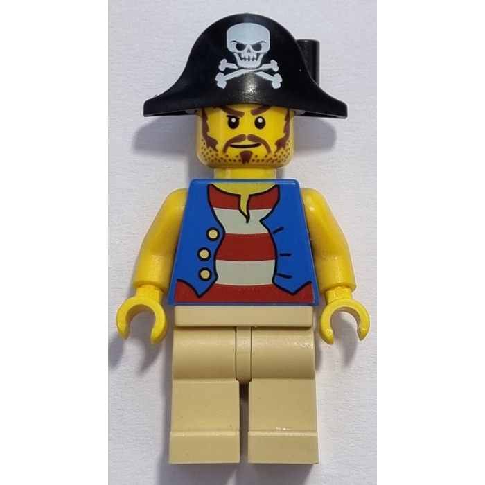 LEGO Pirate with Bicorne with White Skull and Bones and Long Brown  Moustache Minifigure