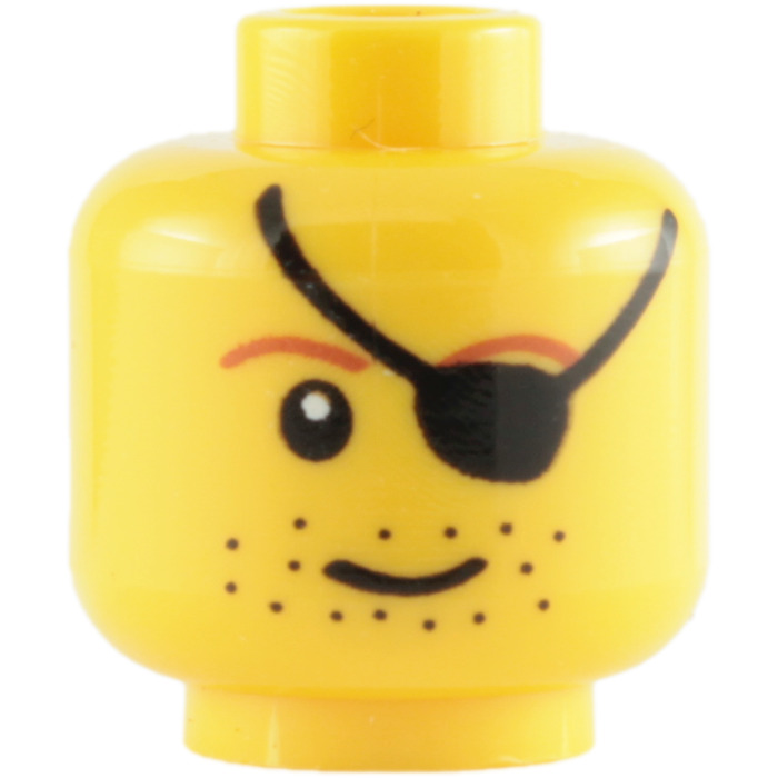Lego Minifigure Head Piece Lot of 2 Pirate Bicorne Black Hat #100 