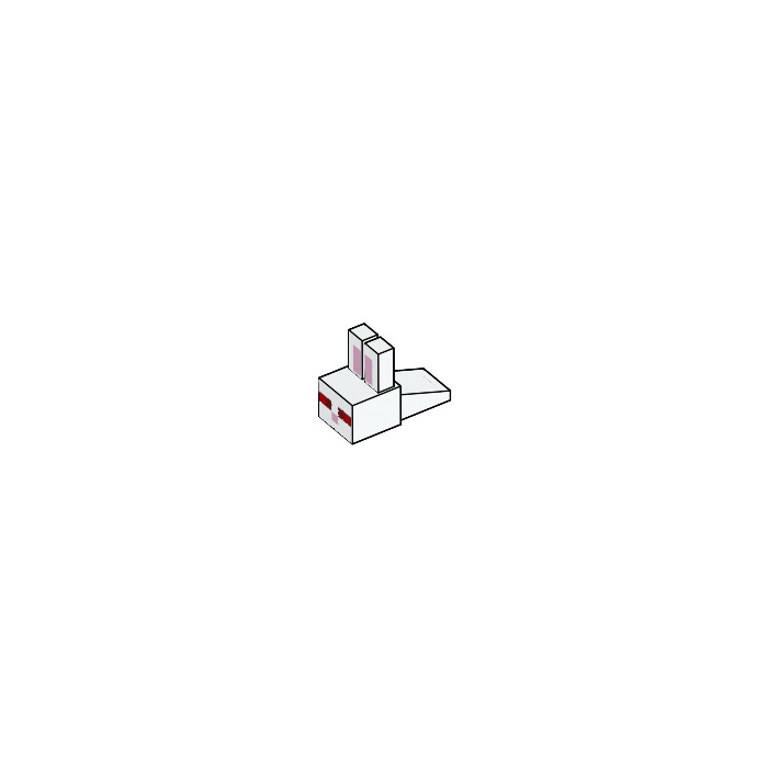 レゴ ピクセル化された Minecraft うさぎ 頭 と Bright ピンク Auricles と 赤い目 (35525 / 38750 ...