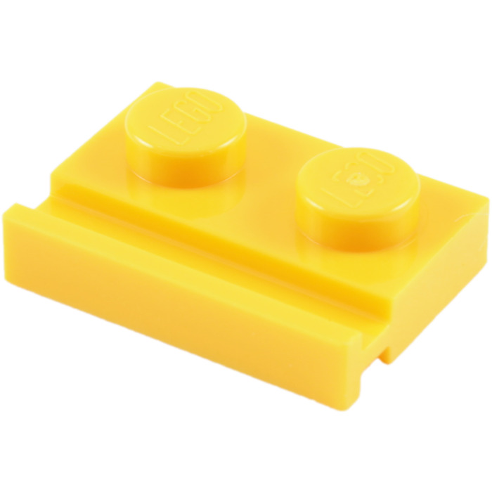 Lego 5 New Dark Tan Plates Modified 1 x 2 with Door Rail Pieces 
