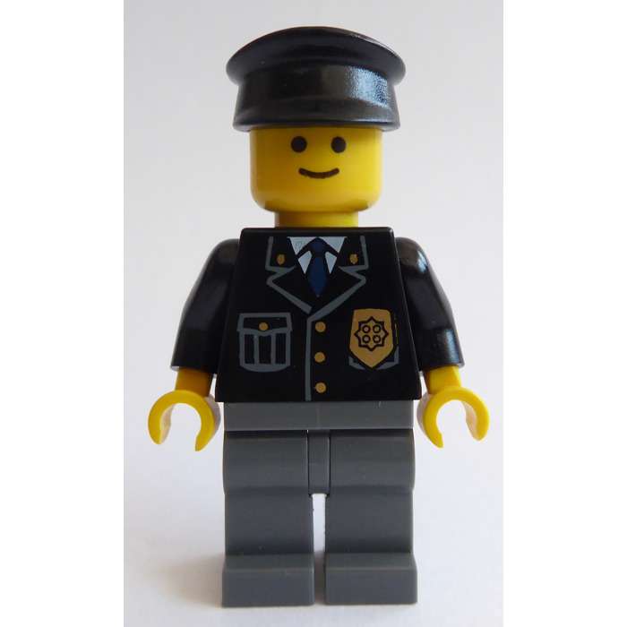 Lego Minifigure Figure Police City Suit with Blue Tie and Badge cop050 