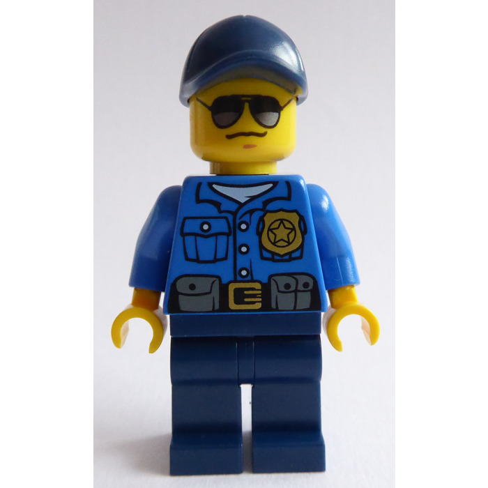 Details about   Lego Male Police Agent MINIFIGure FBI Silver SunGlasses Smile gold badge button 