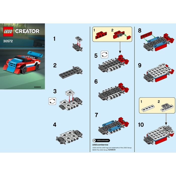 Lego small best sale car instructions