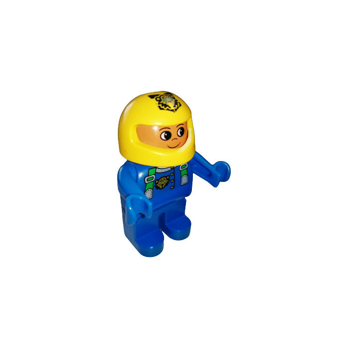 LEGO Racer with Tiger on yellow helmet Duplo Figure | Brick Owl - LEGO ...