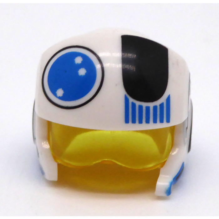 LEGO Rebel Pilot Helmet with Transparent Yellow Visor with Blue ...