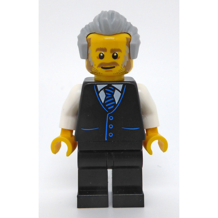 LEGO Receptionist with Black Waistcoat and Blue Tie Minifigure | Brick ...