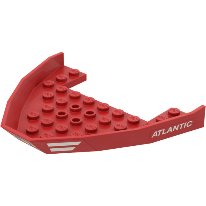 LEGO Red Boat Top 8 x 10 with 'ATLANTIC' and White Stripes Sticker ...