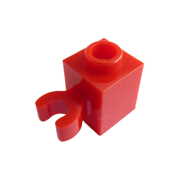 Lego 15 Red Brick 1x1 Modified with Vertical Clip Open 'O' Clip With Hollow Stud 
