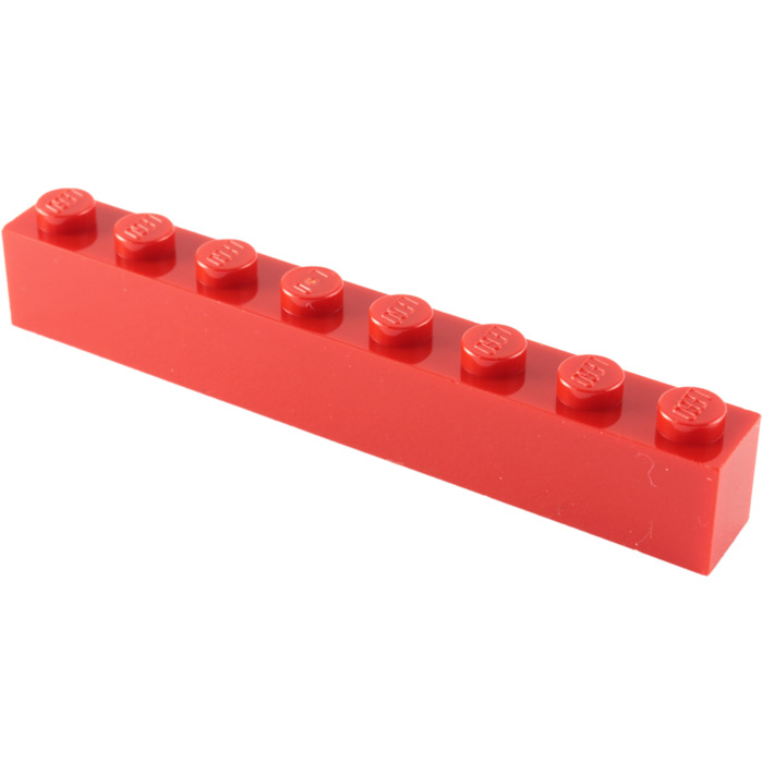 LEGO Lot of 8 Red 1x8 Brick Pieces