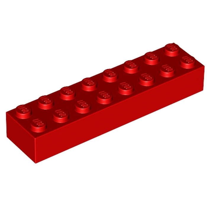 LEGO 10 X Base Pierre 2x8 Rouge Red Basic brick 3007 300721