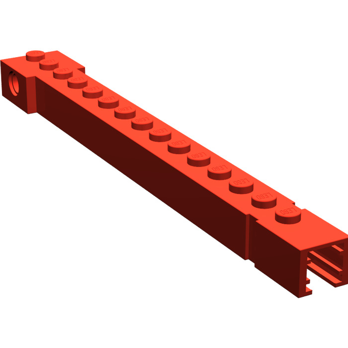 Lego Red Crane Arm Outside Wide With Notch (2350) 