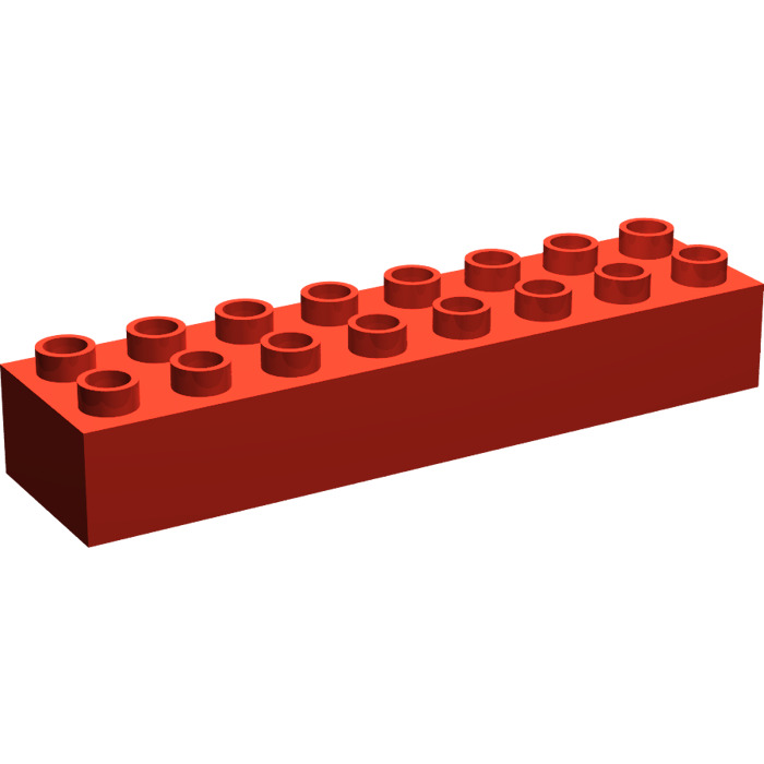 Red Lego Duplo Brick 2 X 8 X 1 2
