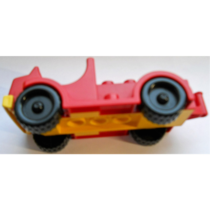 LEGO Red Duplo Car With Yellow Base 2 X 4 Studs Bed And Running Boards Lego red duplo car with yellow base 2 x 4 studs bed and running boards